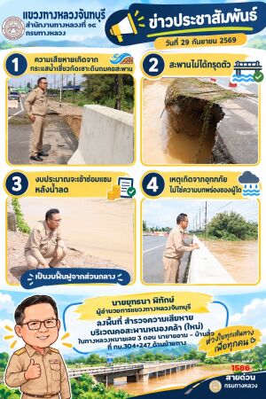 นายยุทธนา พิทักษ์ ผู้อำนวยการแขวงทางหลวงจันทบุรี ลงพื้นที่